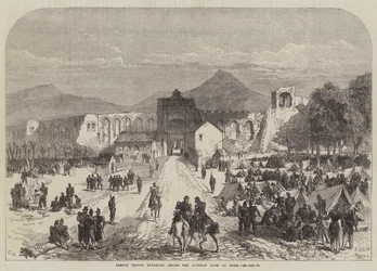 French Troops Encamped Inside the Lateran Gate at Rome